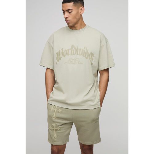 Ensemble oversize à écusson croisé homme - S - Boohooman - Modalova