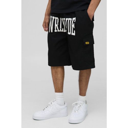 Short cargo large imprimé à taille élastiquée - S - Boohooman - Modalova