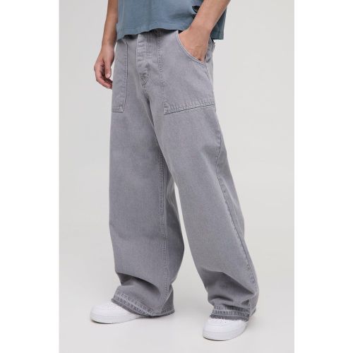 Jean large délavé à déchirures - 28R - Boohooman - Modalova
