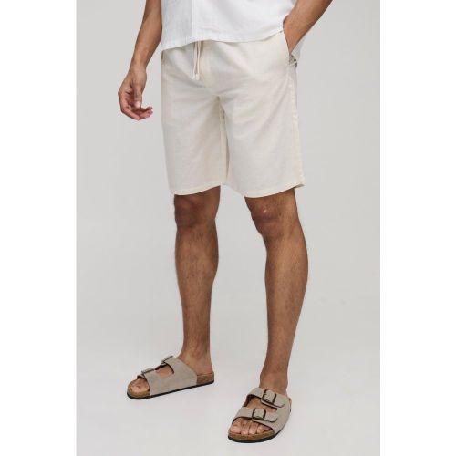 Short mi-long synthétique mélangé à taille élastiquée - S - Boohooman - Modalova