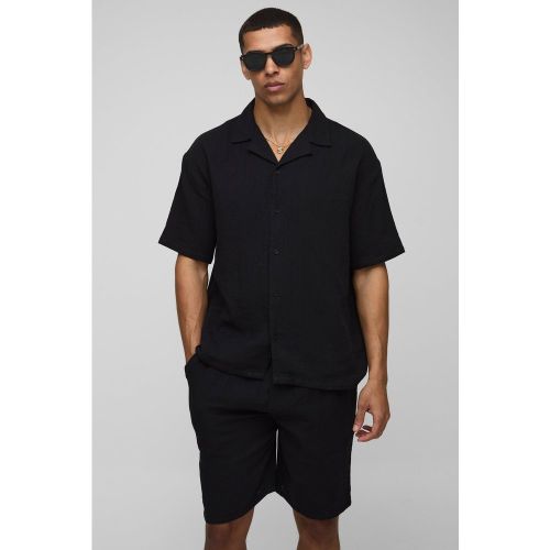Ensemble oversize avec chemise froncée et short - S - Boohooman - Modalova