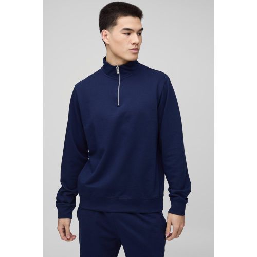 Sweat basique à col zippé homme - S - Boohooman - Modalova