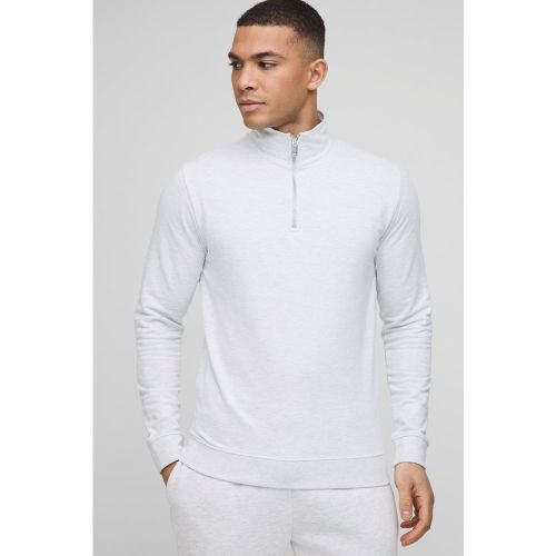 Sweat slim à col zippé basique homme - S - Boohooman - Modalova