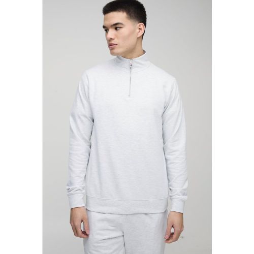 Sweat slim à col zippé basique - S - Boohooman - Modalova