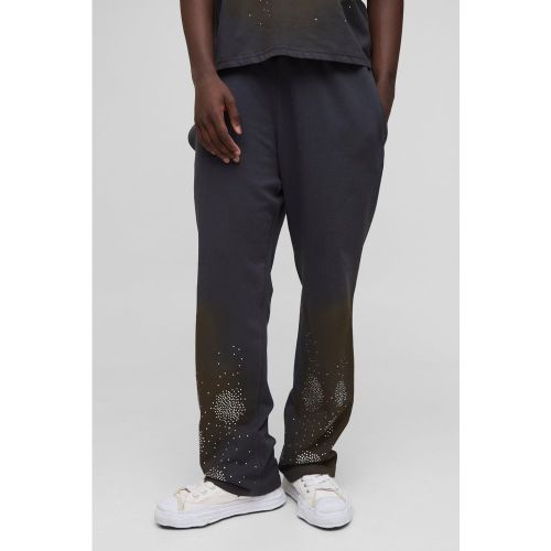 Jogging large délavé à strass - S - Boohooman - Modalova