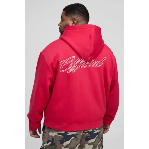 Grande taille - Sweat à capuche oversize zippé - Official - 2XL - Boohooman - Modalova