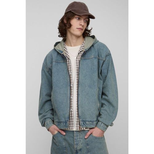 Tall - Sweat à capuche oversize délavé à slogan homme - 2XL - Boohooman - Modalova