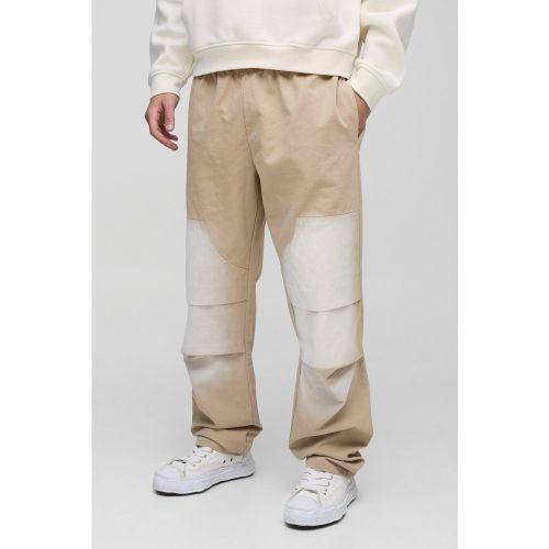 Pantalon charpentier droit délavé à taille élastiquée - S - Boohooman - Modalova
