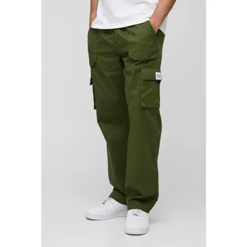 Pantalon cargo large à ceinture - S - Boohooman - Modalova