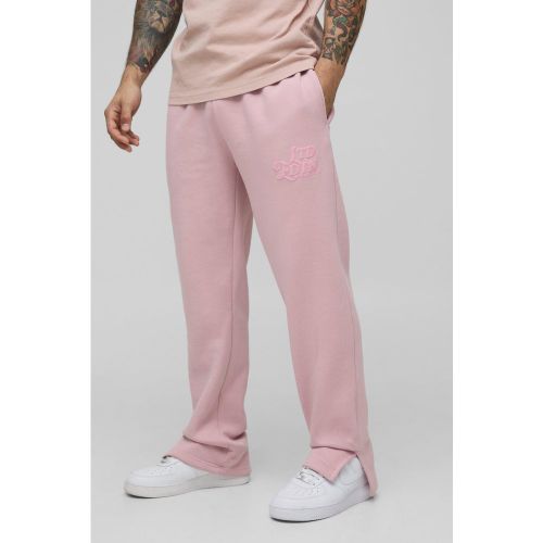 Jogging imprimé en relief à ourlet fendu - S - Boohooman - Modalova