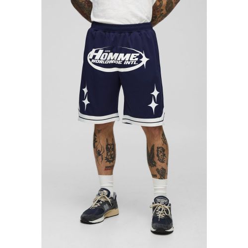 Short de basket mi-long en mesh - S - Boohooman - Modalova