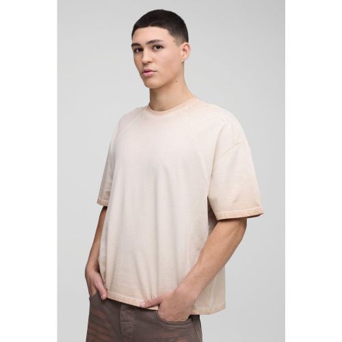 T-shirt oversize délavé à empiècements - S - Boohooman - Modalova