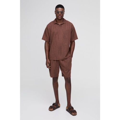 Ensemble oversize texturé avec polo - S - Boohooman - Modalova