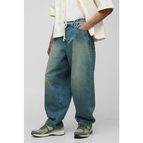 Jean large à ceinture en corde - 28R - Boohooman - Modalova