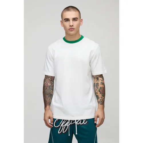 T-shirt à col ras-du-cou - S - Boohooman - Modalova