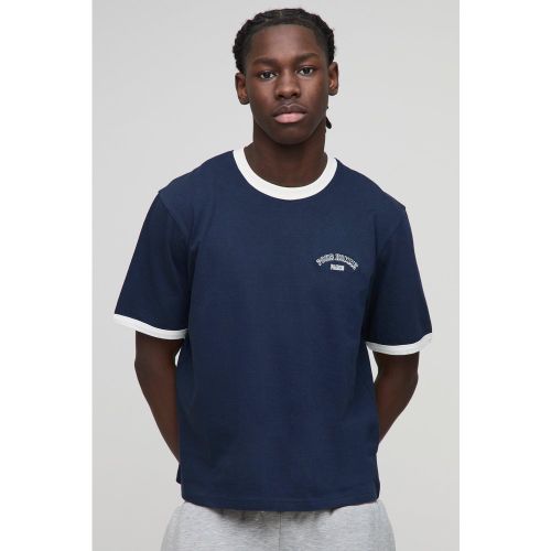 T-shirt oversize à col contrastant - S - Boohooman - Modalova