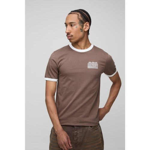 T-shirt moulant à col contrastant - S - Boohooman - Modalova