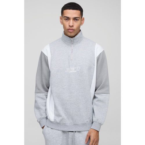 Sweat oversize color block à col montant - MAN - S - Boohooman - Modalova
