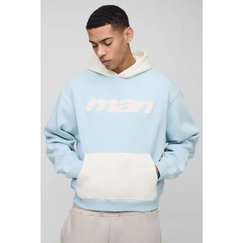 Sweat à capuche oversize color block - MAN homme - S - Boohooman - Modalova
