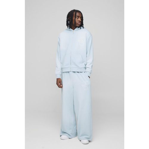 Survêtement oversize zippé délavé - S - Boohooman - Modalova