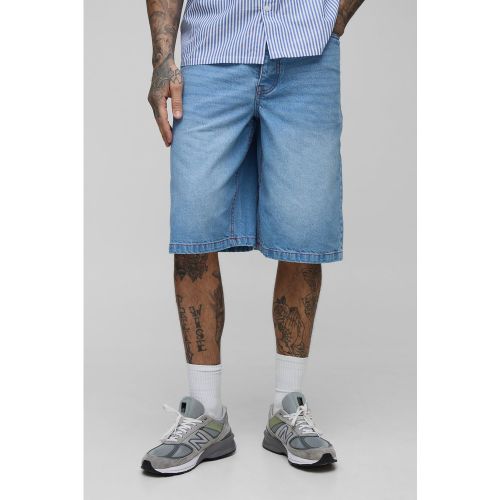 Tall - Bermuda large en jean à coutures contrastantes - 30 - Boohooman - Modalova
