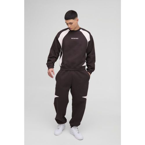 Ensemble oversize color block à broderie - S - Boohooman - Modalova