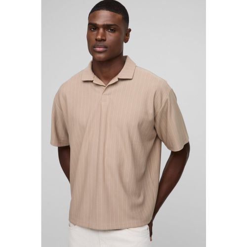 Polo oversize à rayures fines - S - Boohooman - Modalova
