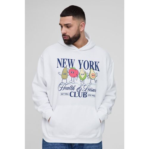 Grande taille - Sweat à capuche oversize à imprimé New York - 2XL - Boohooman - Modalova