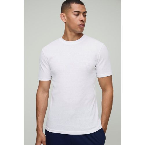 T-shirt moulant côtelé - S - Boohooman - Modalova