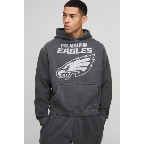 Sweat à capuche oversize délavé à imprimé NFL homme - S - Boohooman - Modalova