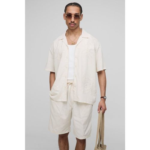 Ensemble oversize en organza avec chemise et short - S - Boohooman - Modalova