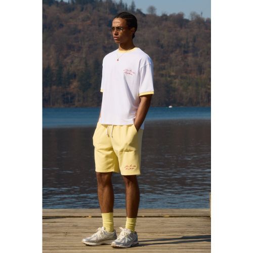 Ensemble oversize avec t-shirt à col contrastant et short homme - S - Boohooman - Modalova