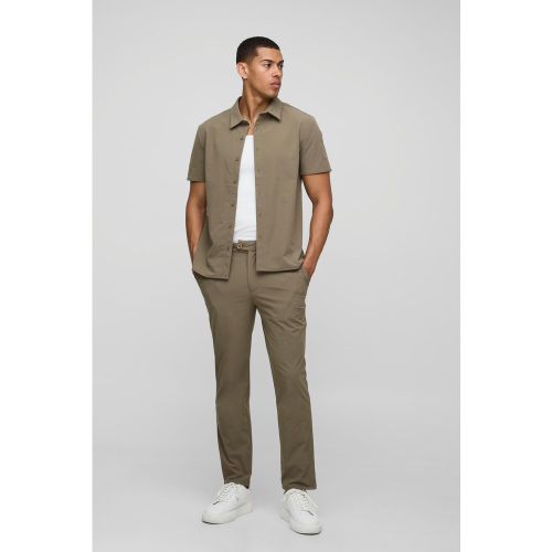 Ensemble technique avec chemise stretch et pantalon fuselé - S - Boohooman - Modalova