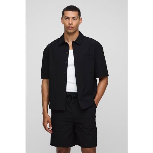 Ensemble oversize avec chemise stretch à manches 3/4 et short - S - Boohooman - Modalova