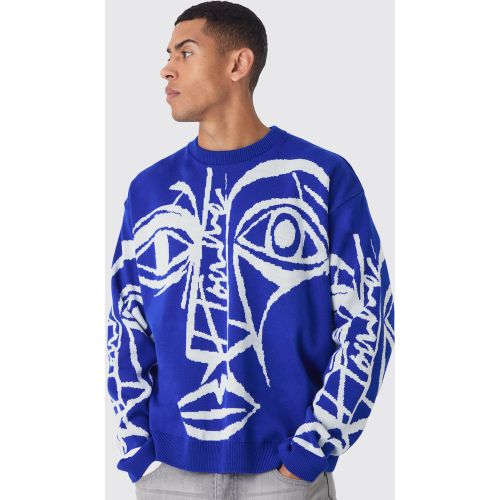 Pull oversize à imprimé abstrait - L - Boohooman - Modalova