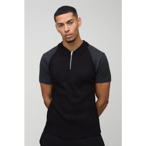 Polo moulant color block à manches courtes - L - Boohooman - Modalova