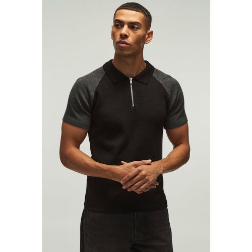 Polo moulant color block à manches courtes - S - Boohooman - Modalova