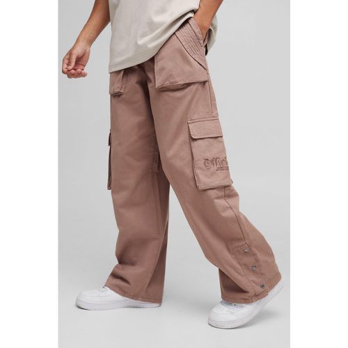 Pantalon Cargo Baggy À Broderie - M - boohoo - Modalova