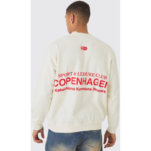 Sweat Oversize À Imprimé Copenhagen - Blanc Écru - Xs, Blanc Écru - boohoo - Modalova