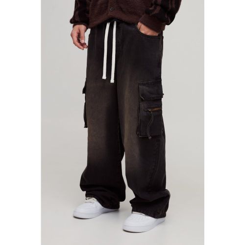 Jean cargo baggy délavé - 28R - Boohooman - Modalova