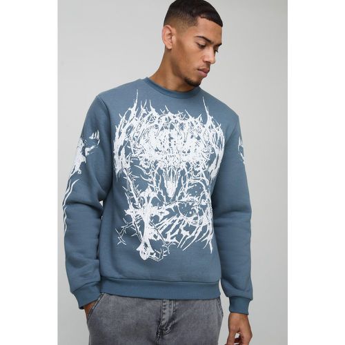 Sweat ras-du-cou à imprimé gothique homme - S - Boohooman - Modalova