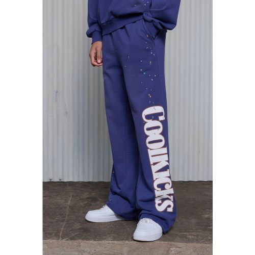 Jogging flare épais à slogan - S - Boohooman - Modalova