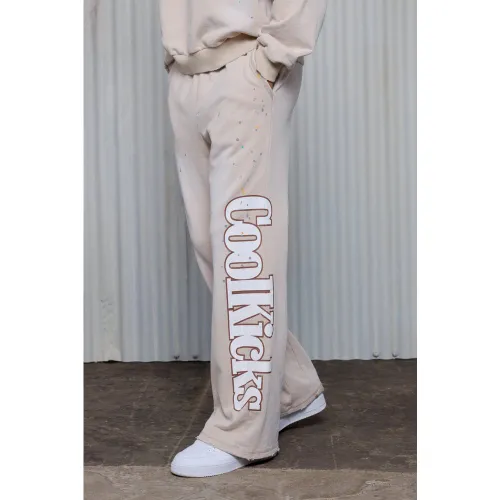 Jogging flare épais à slogan - S - Boohooman - Modalova