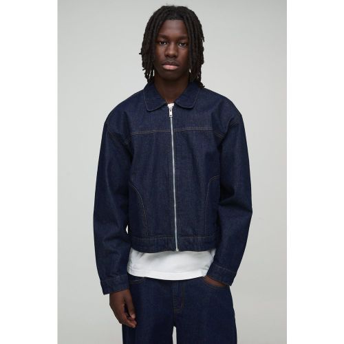 Veste oversize en jean à coutures contrastantes homme - L - Boohooman - Modalova