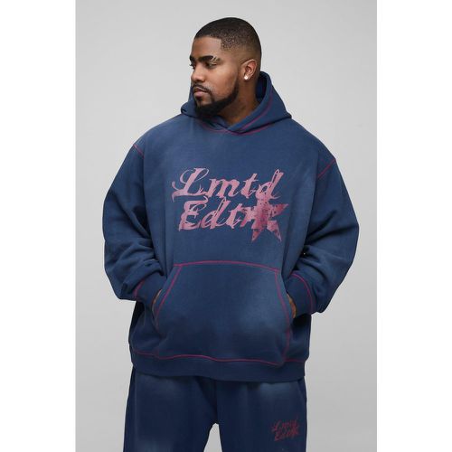 Grande taille - Sweat à capuche oversize délavé à coutures contrastantes - XXXL - Boohooman - Modalova