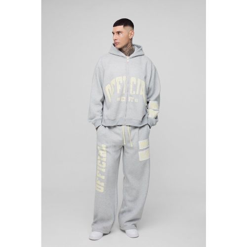 Tall - Survêtement oversize zippé avec sweat à capuche - S - Boohooman - Modalova