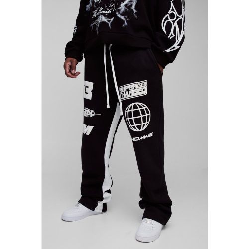 Grande taille - Jogging flare imprimé à soufflet - 2XL - Boohooman - Modalova