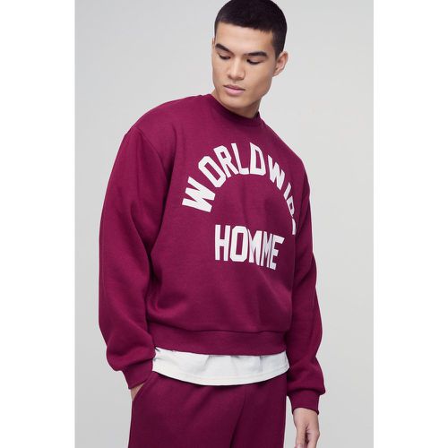 Sweat oversize à imprimé Worldwide homme - S - Boohooman - Modalova