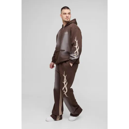 Tall - Survêtement oversize zippé délavé - S - Boohooman - Modalova