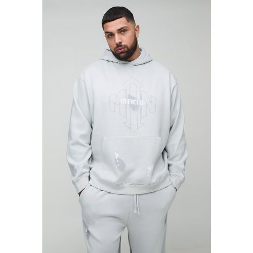 Grande Taille - Sweat À Capuche Oversize À Taches De Peinture - Man - Xxl - boohoo - Modalova